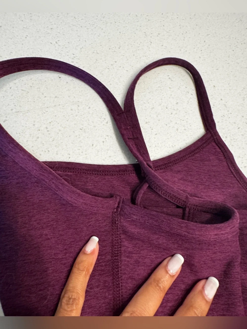 Plum Ribbed High-Waist Leggings with Matching Crop Tank